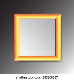 gold frame vector on wall. 