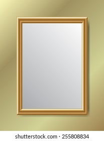 gold frame vector on wall. 