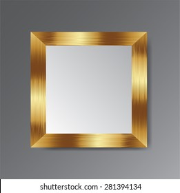 gold frame vector on wall.
