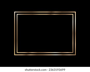 Gold frame vector. Gold frame on white background.  Stylish vector invitation gold frame