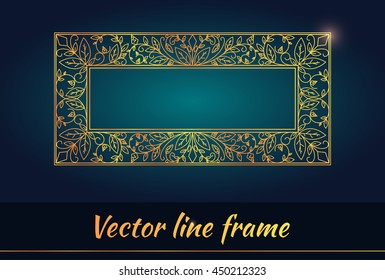 Gold frame vector template for you text