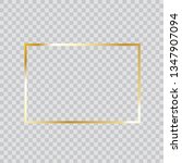 Gold frame vector. Trendy rectangle border. Gold frame isolated on transparent background. Useful for app, banner, party invitation card or happy birthday. Creative art concept, vector illustration