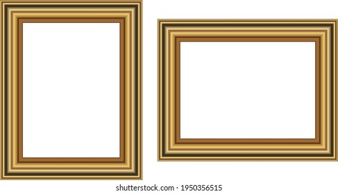 Gold Frame Vector vertical and horizontal