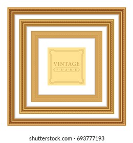 Gold Frame Vintage Square Vector