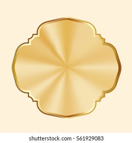Gold frame vintage style decorative border, Empty copy space decoration, photo, banner. Vector illustration.