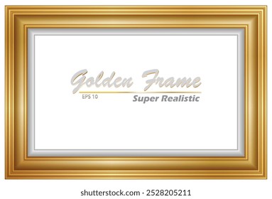 Gold Frame with White Background
