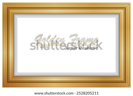Gold Frame with White Background