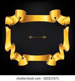 Gold framed labels.