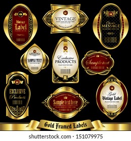 Gold framed labels set 3