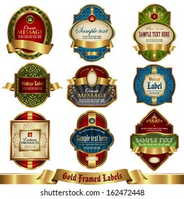 Gold framed labels set 4