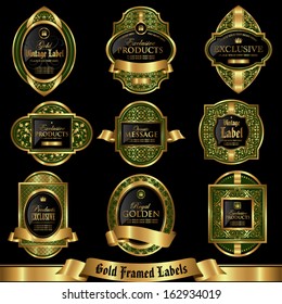 Gold framed labels set 5