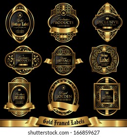 Gold framed labels set 6