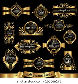 Gold framed labels set 7