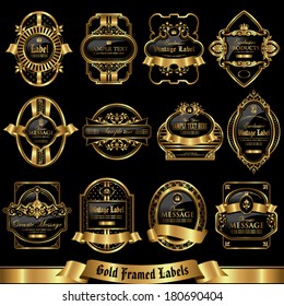 Gold framed labels set 9