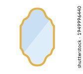 Gold framed mirror emoji vector decoration
