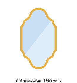 Gold framed mirror emoji vector decoration
