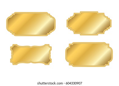 Gold Frames Beautiful Simple Golden Design Stock Vector (Royalty Free ...