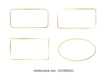 Gold frames collection isolated on white background. Luxury design templates. Vector illustration