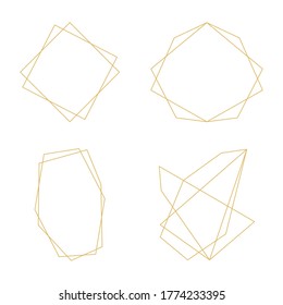 gold frames geometric decorative lines ornament icons vector illustration