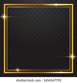 Gold Frames Light In Transparent Background 