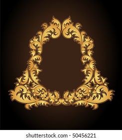 Gold frameworks on a claret background, vector