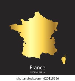 Gold France map vector