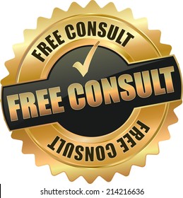 gold free consult vector eps10 sign