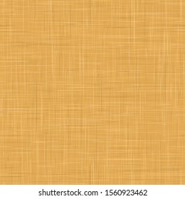 Gold French Linen Texture Background In Natural Saffron Yellow Dye.  Ecru Flax Fibre Seamless Pattern. Organic Close Up Weave Fabric For Wallpaper, Cloth Packaging. Repet Tile In  Vector EPS10
