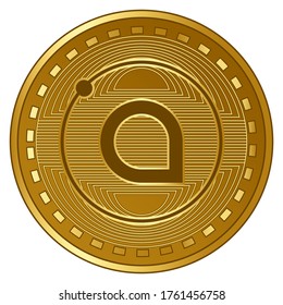 gold futuristic siacoin cryptocurrency coin vector illustration