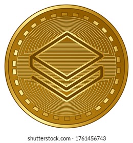 gold futuristic stratis cryptocurrency coin vector illustration