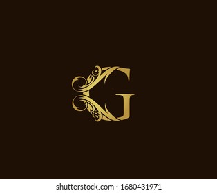 Gold G Luxury Logo Icon, Classic G Letter Design.