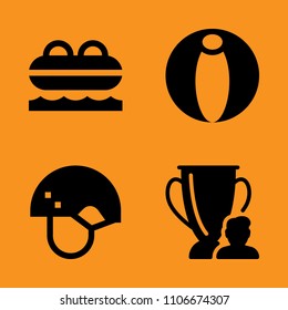 gold, game, round and recreation icons set. Vector illustration for web and design