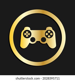 gold game symbol on the dark background.