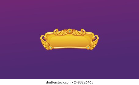 Gold game text frames, medieval menu elements, bars free vector editable