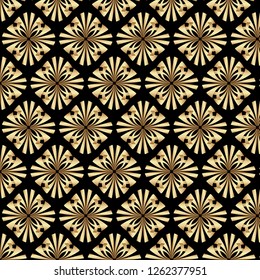 Gold Gatsby Art Deco Floral Pattern Background Design