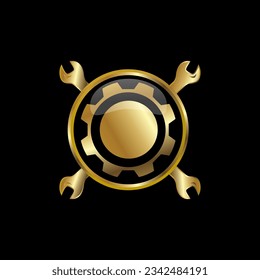 Ilustración vectorial de artes y herramientas de oro