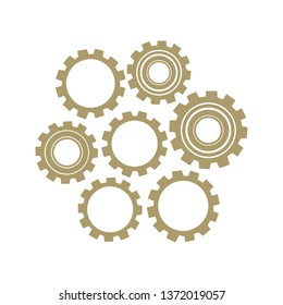 gold gears, vector icon