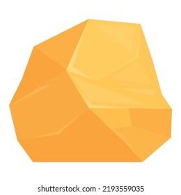 Gold gem icon cartoon vector. Golden mine. Material pile