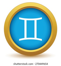Gold Gemini icon on a white background. Vector illustration