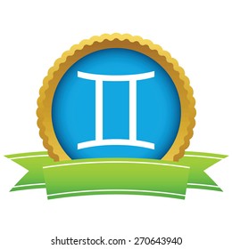 Gold Gemini logo on a white background. Vector illustration