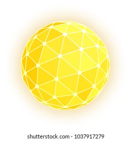 Gold geodesic sphere. Vector illustration.