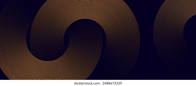 gold geometric abstract background overlapping layers on bright space with line effect decoration. Circle style concept modern graphic design element for banner, flyer, card. vector	