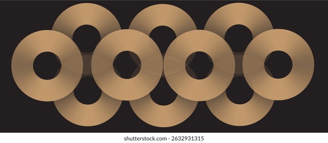 gold geometric abstract background overlapping layers on bright space with line effect decoration. Circle style concept modern graphic design element for banner, flyer, card. vectors