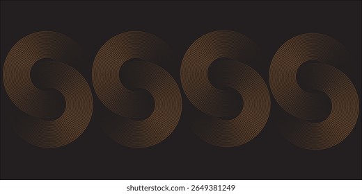gold geometric abstract background overlapping layers on bright space with line effect decoration. Circle style concept modern graphic design element for banner, flyer, card. vector	
