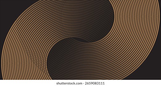 goldener geometrischer abstrakter Hintergrund überlappende Schichten auf hellem Raum mit Linieneffekt Dekoration. Circle-Style-Konzept modernes Grafikdesign-Element für Banner, Flyer, Karte. Vektor eps10