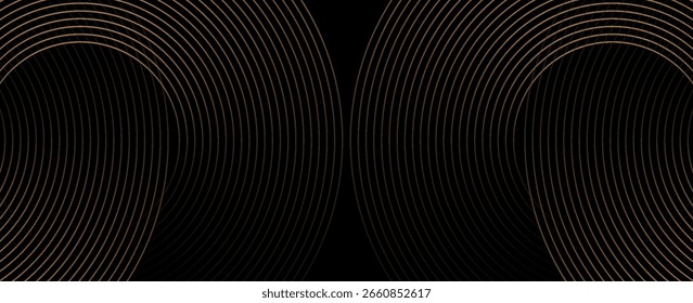 gold geometric abstract background overlapping layers on bright space with line effect decoration. Circle style concept modern graphic design element for banner, flyer, card. vector	