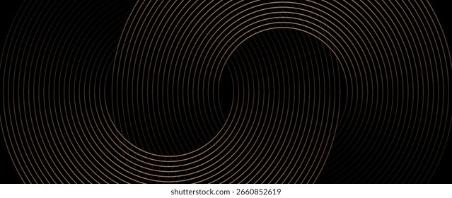 gold geometric abstract background overlapping layers on bright space with line effect decoration. Circle style concept modern graphic design element for banner, flyer, card. vector	