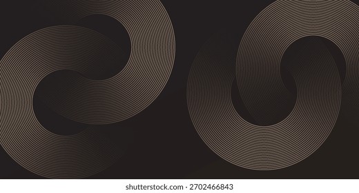 gold geometric abstract background overlapping layers on bright space with line effect decoration. Circle style concept modern graphic design element for banner, flyer, card. vector
