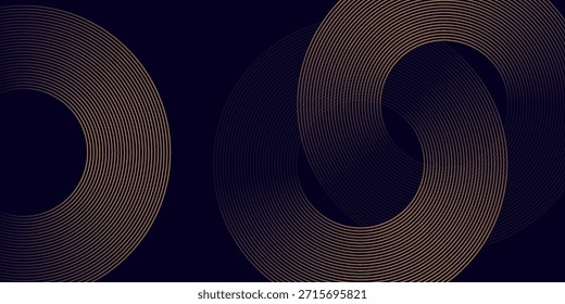 gold geometric abstract background overlapping layers on bright space with line effect decoration. Circle style concept modern graphic design element for banner, flyer, card. vector

