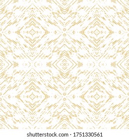 Goldenes geometrisches abstraktes Muster nahtlos. Tapete Design gelb. Tile Art Rhombus Thin Lines.